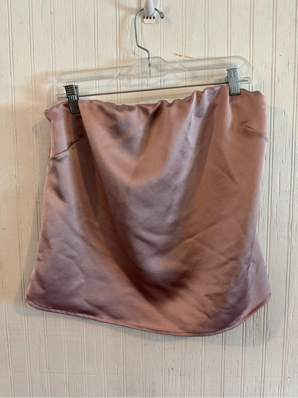 Express Satin Mini Skirt in Mauve Pink